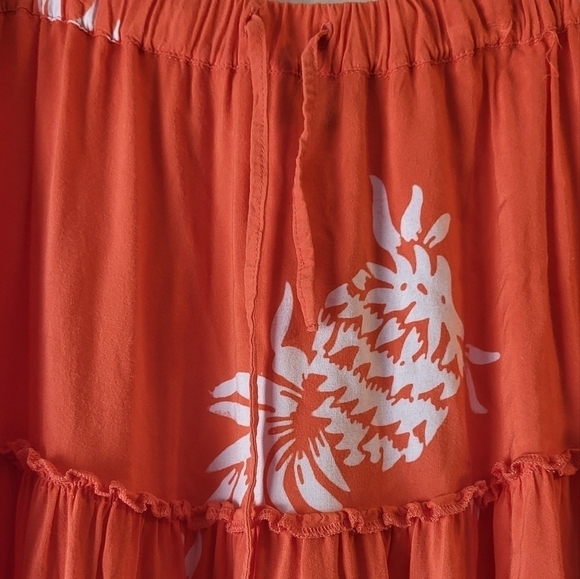 Go Fish Tiered Pinapple Print Maxi Skirt Size M - Picture 5 of 8